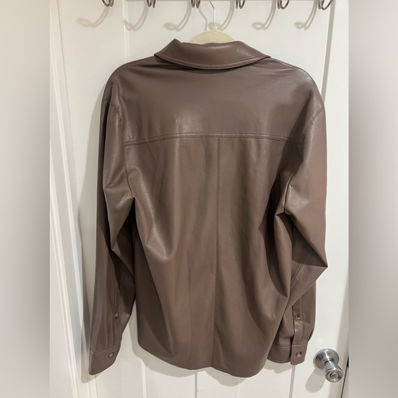 NANUSHKA Declan Faux Leather Shirt in Mauve Grey Size Small (NWT) Retail $495 - Picture 6 of 11